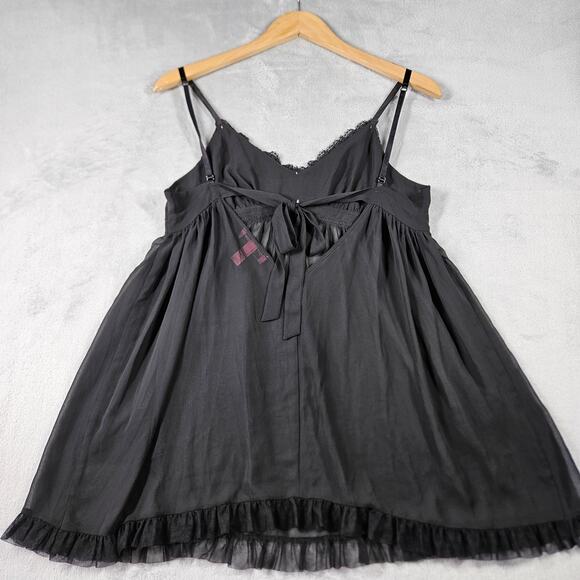 Betsey Johnson Intimates Babydoll Women M Chemise Lingerie Bows Sheer Whimsigoth - Picture 7 of 12